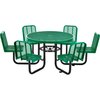 Global Industrial 46 Round Expanded Metal Carousel Picnic Table With 6 Seats, Green 277590GN